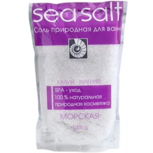 Соль для ванной МОРСКАЯ калий-магний 1000г (дой-пак)